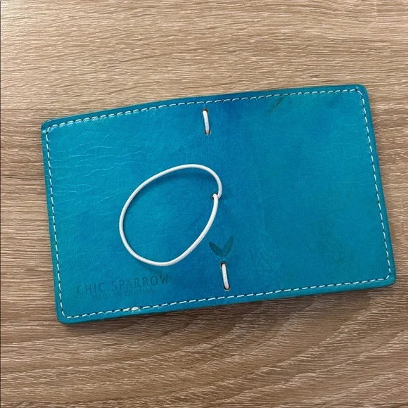 Chic Sparrow NANO Maplewood Turquoise Blue Made USA Leather Cover TN Notebook - Picture 8 of 16